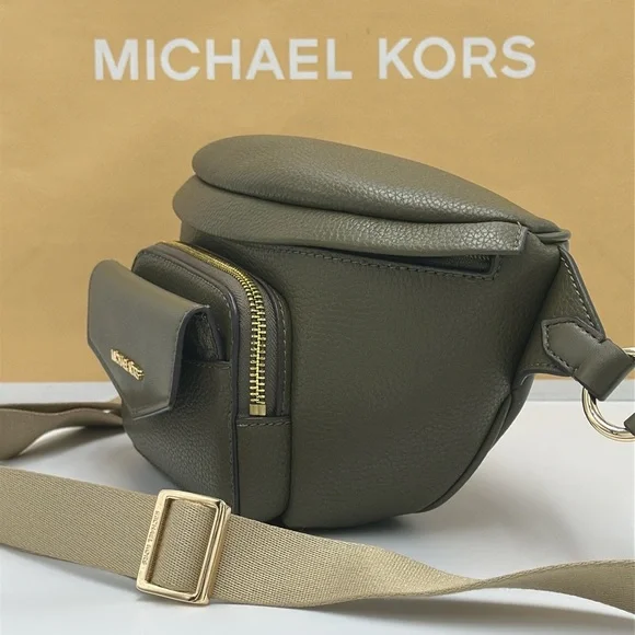 Michael Kors Maisie Lg Pebbled Leather 2-in-1 Sling Fanny Pack Waist Bag Belt - Picture 6 of 16